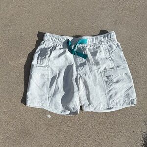 The North Face Gray Cargo Shorts with Teal Accent